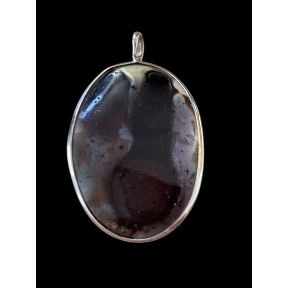 Vtg Mabe Blister Cultured Pearl & Silver Pendant 1.5"x1" - Picture 6 of 7